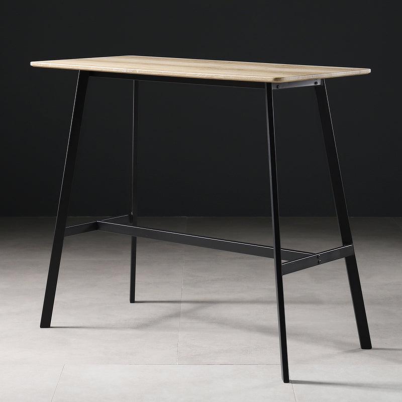 Rectangle Top Bistro Table Industrial Style Pub Table with Metal Frame