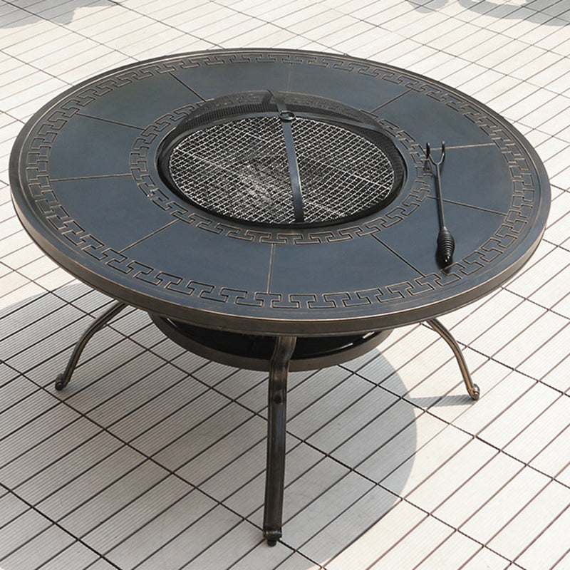 Industrial Round Side Table Water Resistant Patio Table with Aluminum Frame