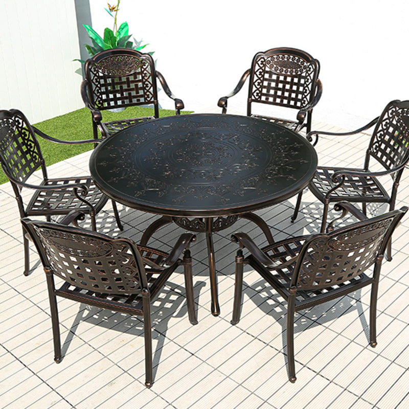 Industrial Aluminum Dining Table Water Resistant Patio Table