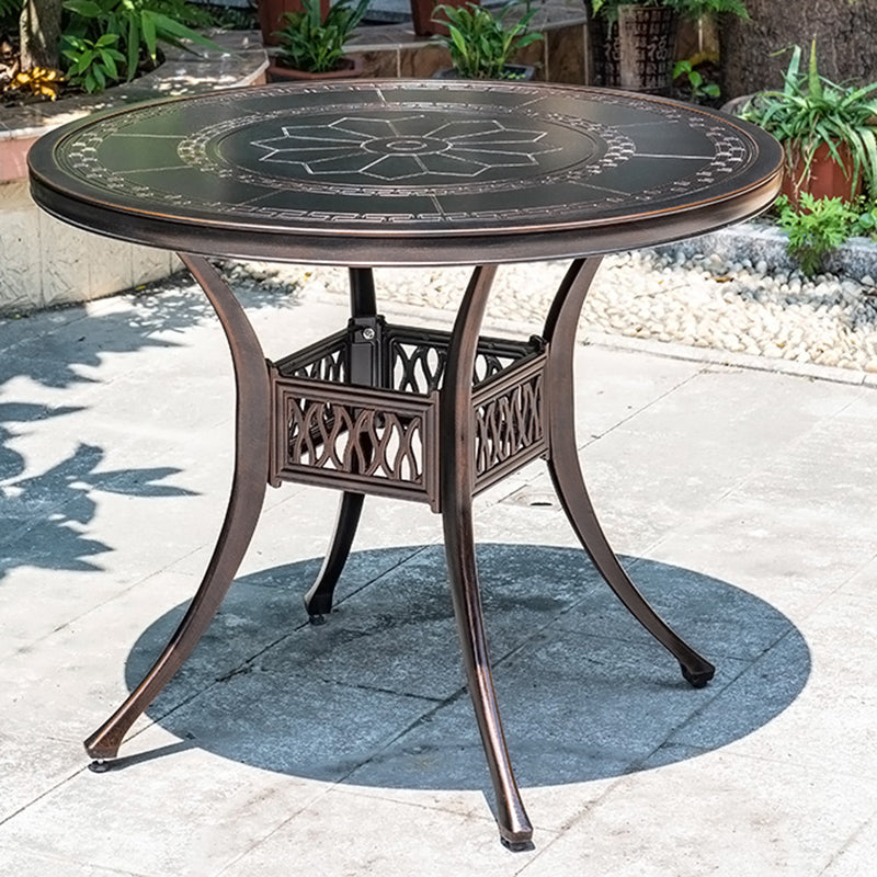 Industrial Aluminum Dining Table Water Resistant Patio Table