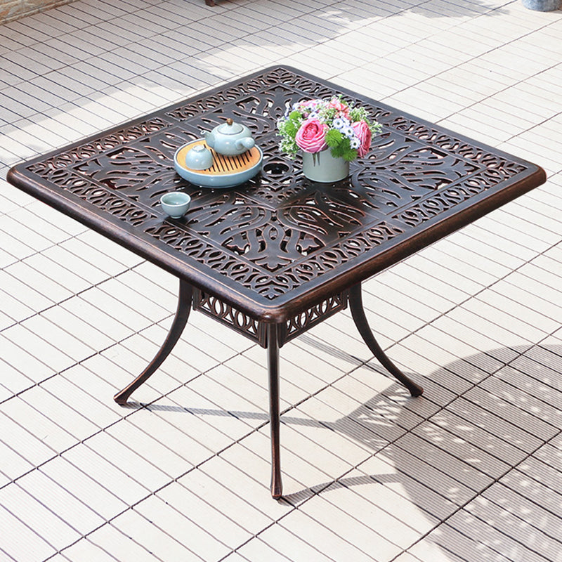 Industrial Aluminum Dining Table Water Resistant Patio Table