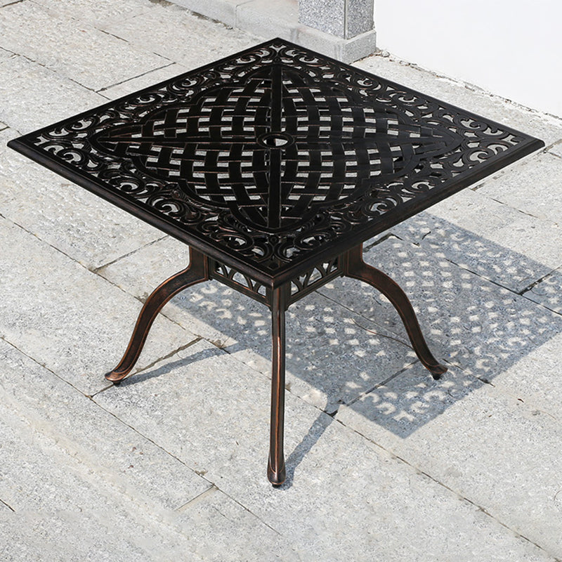 Industrial Aluminum Dining Table Water Resistant Patio Table