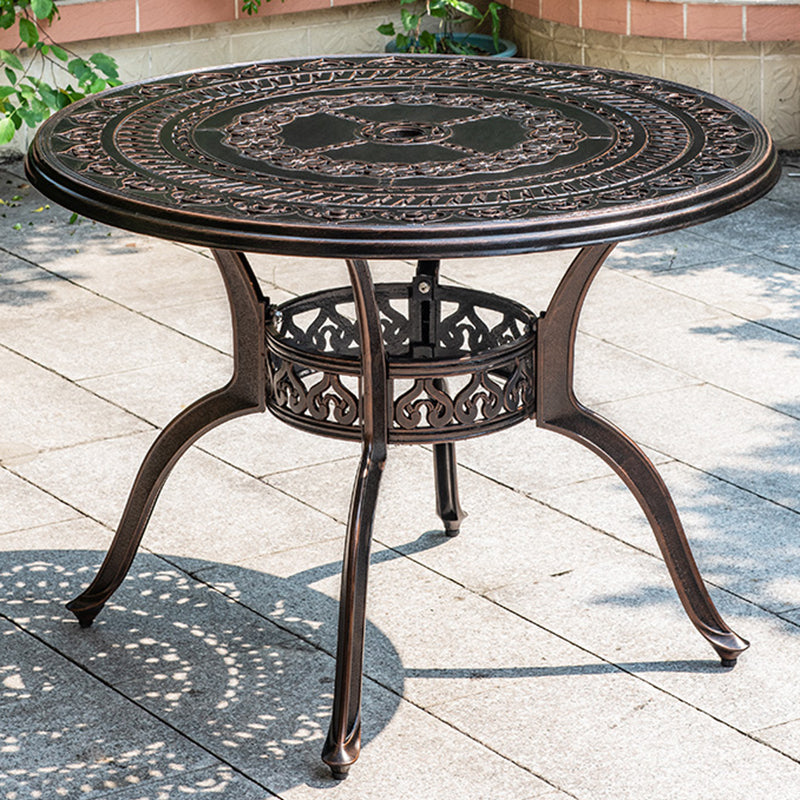 Industrial Aluminum Dining Table Water Resistant Patio Table