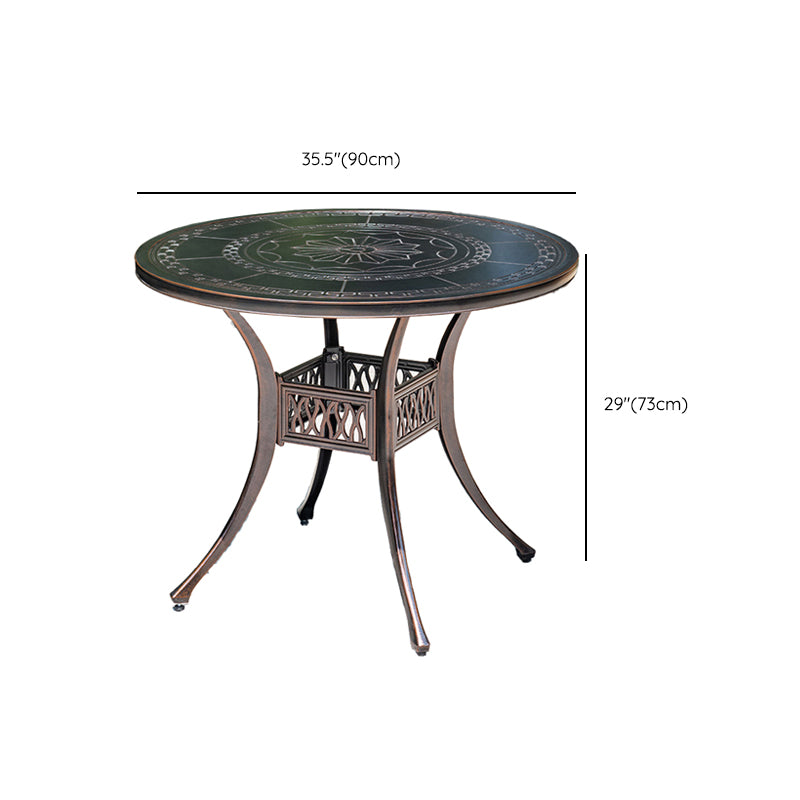 Industrial Aluminum Dining Table Water Resistant Patio Table