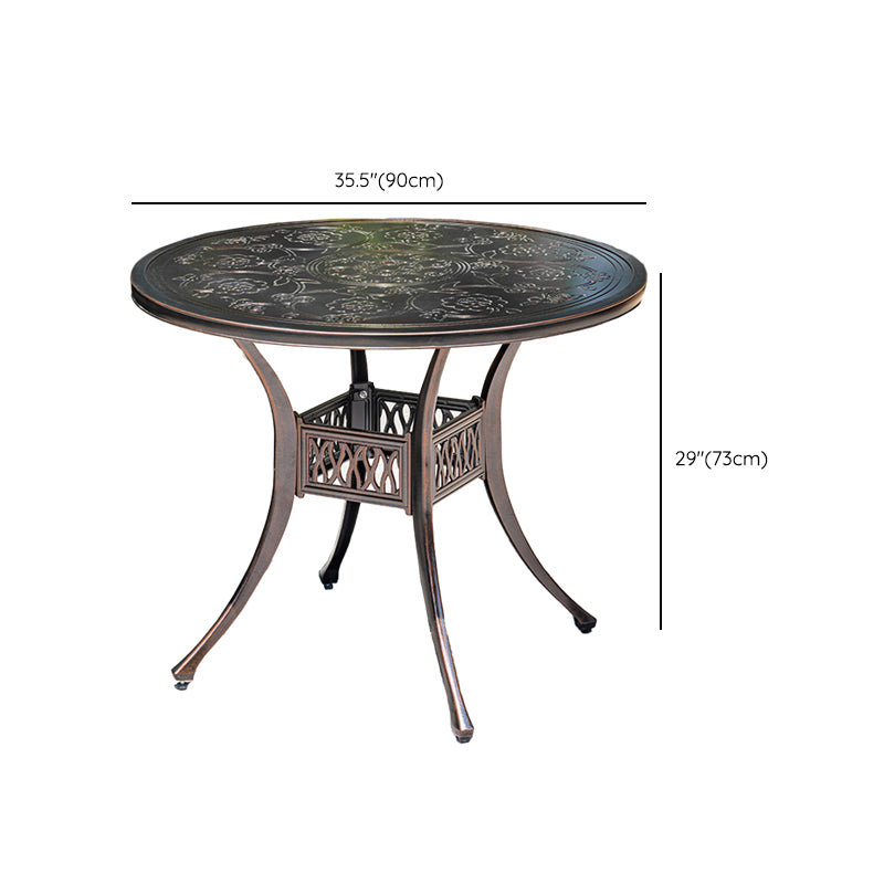 Industrial Aluminum Dining Table Water Resistant Patio Table