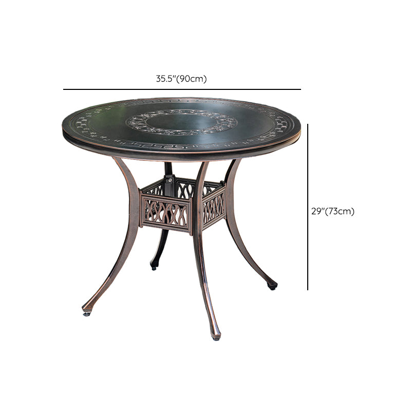 Industrial Aluminum Dining Table Water Resistant Patio Table