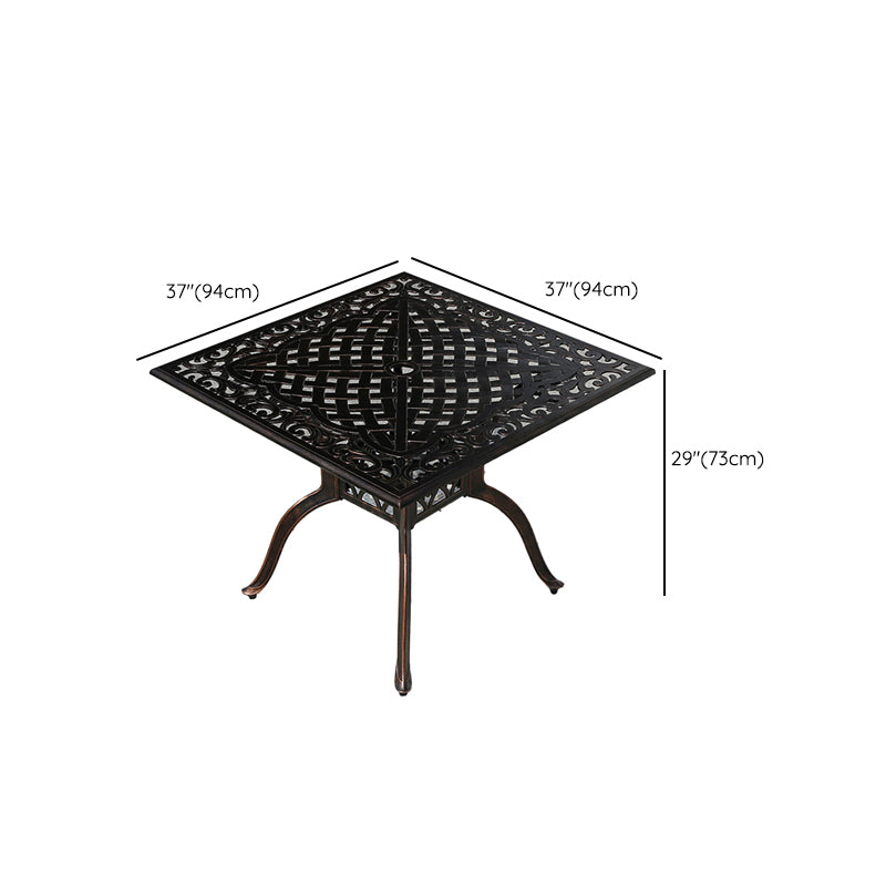 Industrial Aluminum Dining Table Water Resistant Patio Table