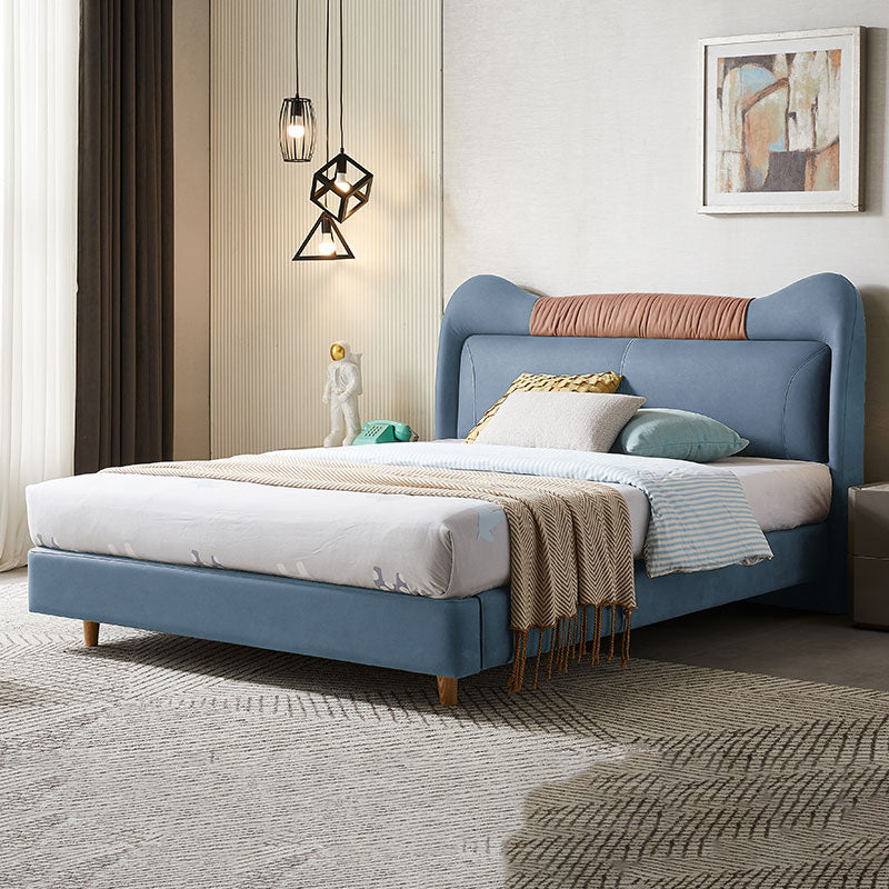 Upholstered Low Bed Frame Scandinavian Full Size Standard Bed