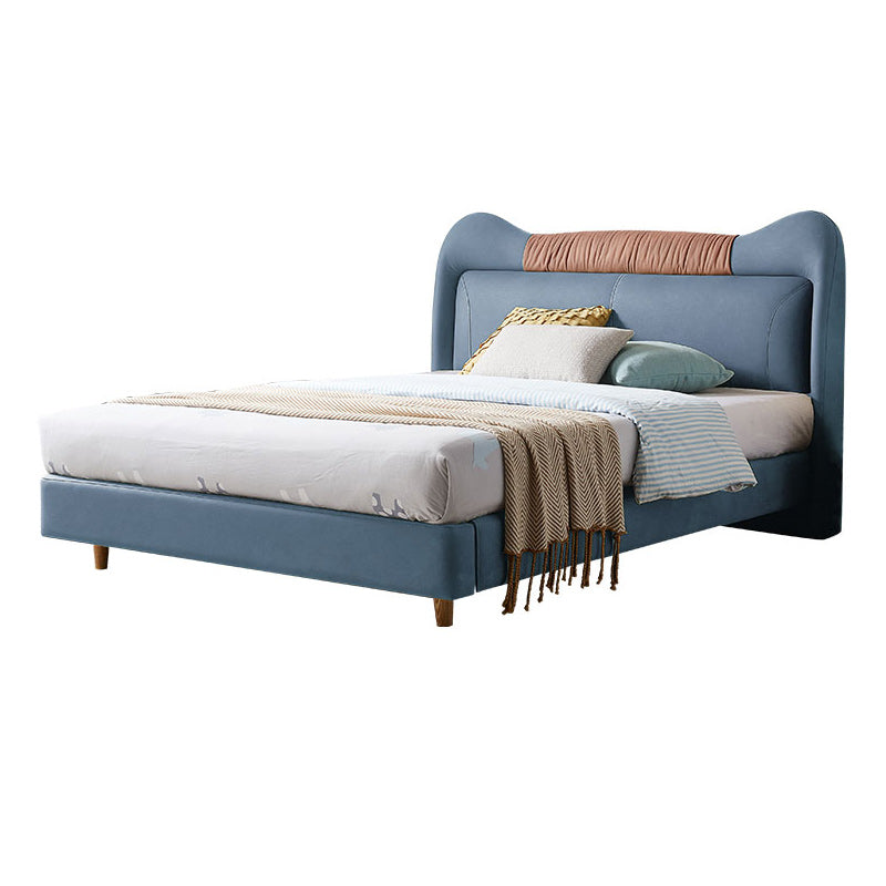 Upholstered Low Bed Frame Scandinavian Full Size Standard Bed