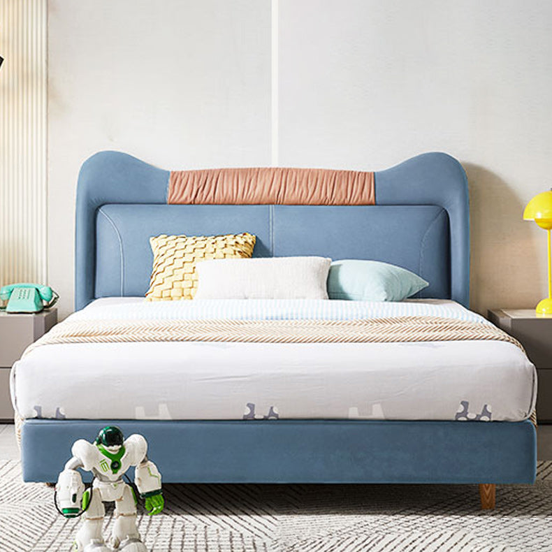 Upholstered Low Bed Frame Scandinavian Full Size Standard Bed
