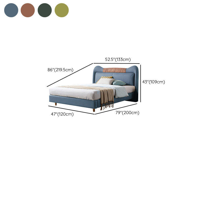Upholstered Low Bed Frame Scandinavian Full Size Standard Bed