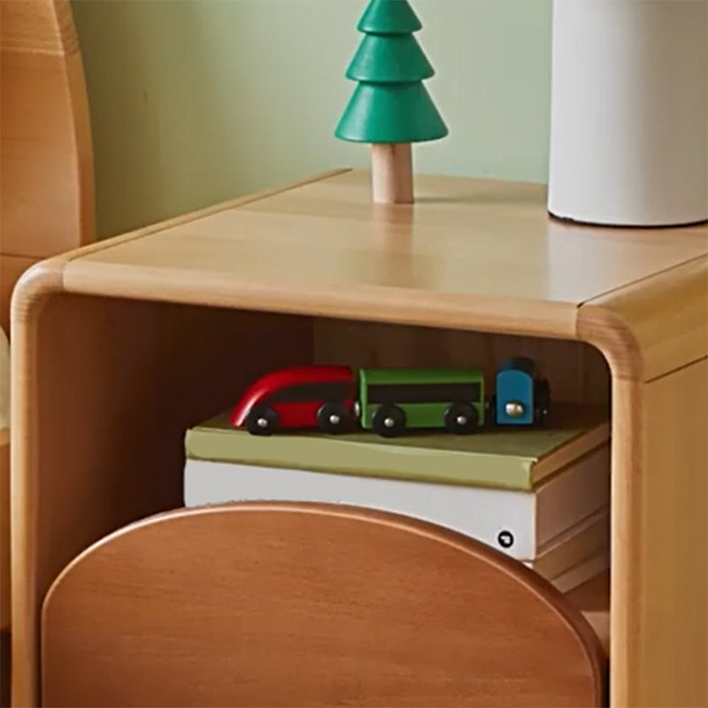 No Theme Modern Solid Wood Cabinet Included Kids Bedside Table with Storage