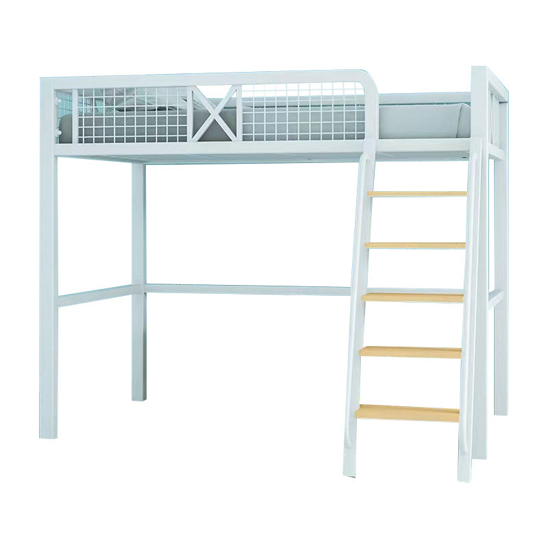 Metal Loft Bed Contemporary Kids Bed with Open Frame Headboard