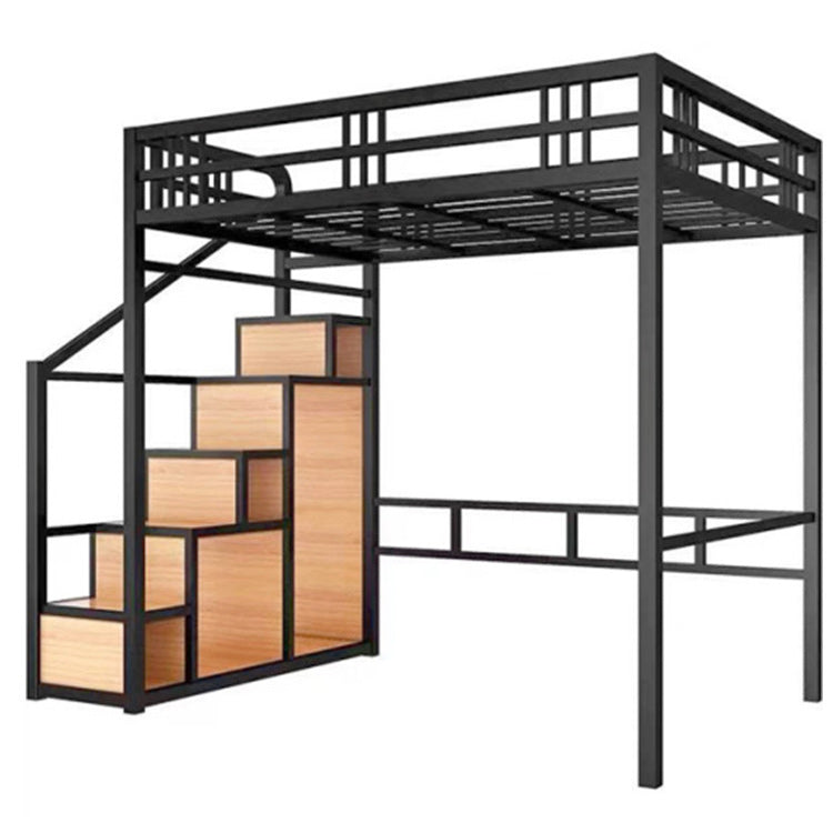 Metal Loft Bed Contemporary Kids Bed with Open Frame Headboard