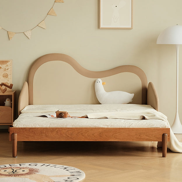 Contemporary Solid Wood Kids Bed Blue/Brown Daybed with Upholstered