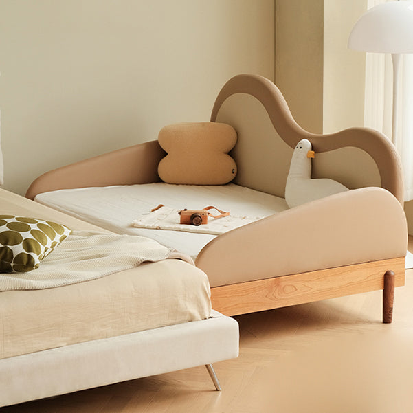 Contemporary Solid Wood Kids Bed Blue/Brown Daybed with Upholstered