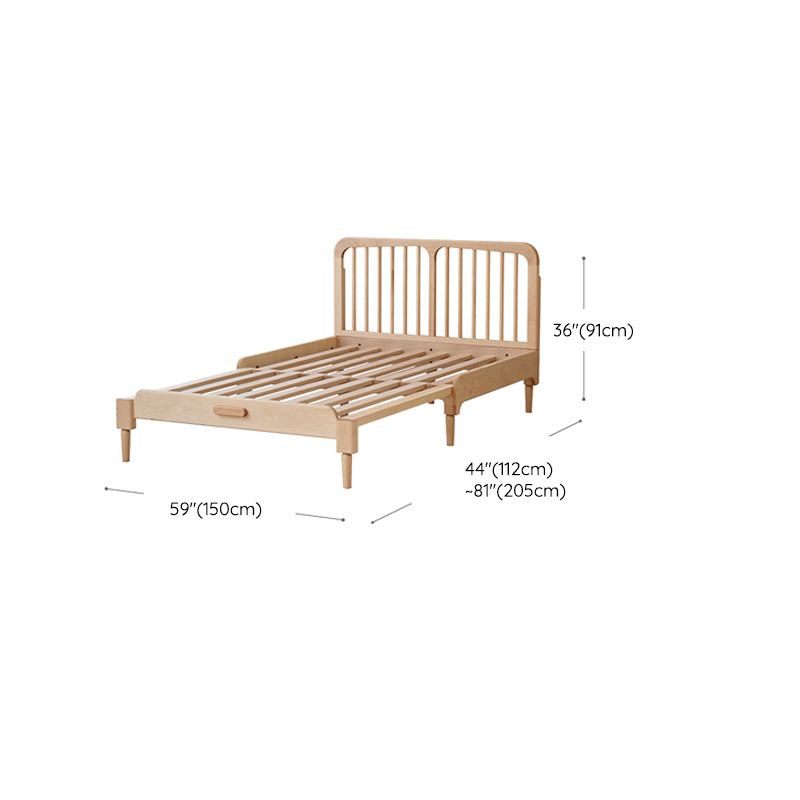 Contemporary Daybed Solid Wood Slat Headboard with Guardrail No Theme