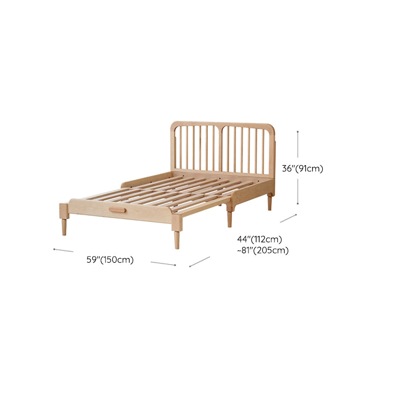 Contemporary Daybed Solid Wood Slat Headboard with Guardrail No Theme