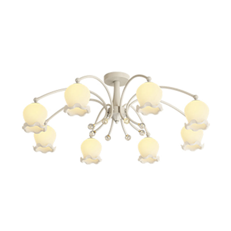 Modern Metal Flush Mount Flower Shape Ceiling Lamp with Acrylic Shade for Living Room
