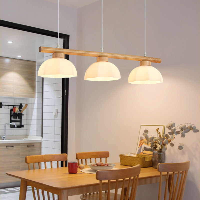 Modernism 3-Light Kitchen Island Lighting Beige Island Pendant Lighting
