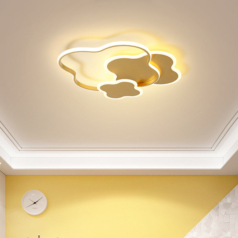 Seamless Curve Bedroom Flushmount Acrylic LED Modern Style Close to Ceiling Light in White/Gold