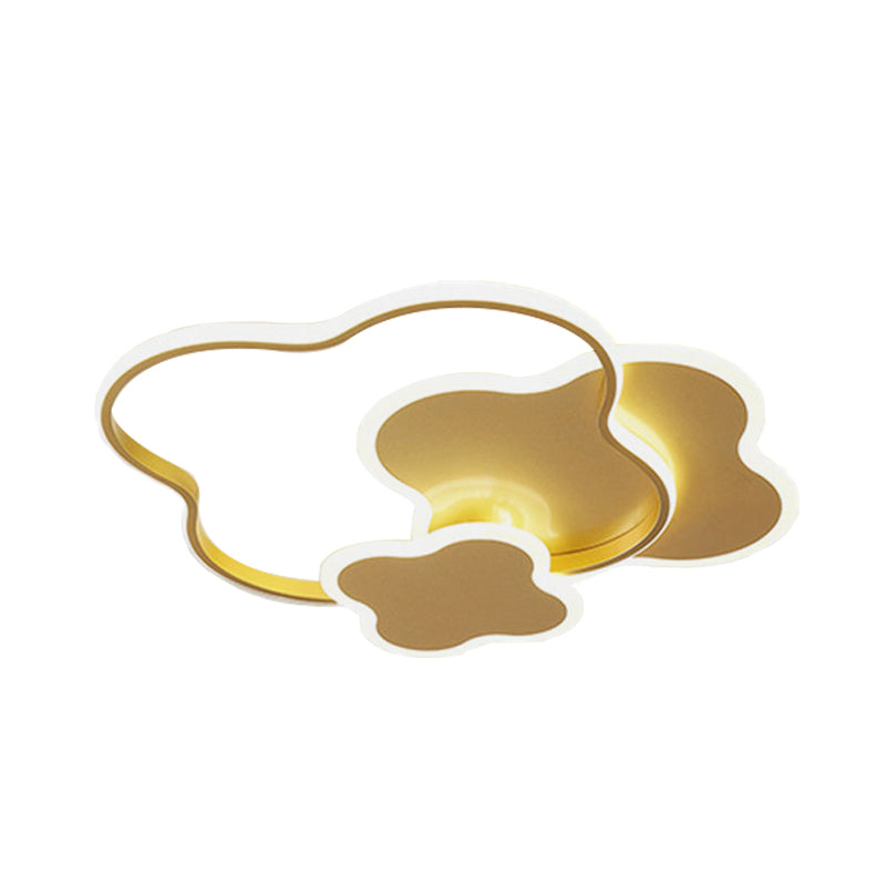Seamless Curve Bedroom Flushmount Acrylic LED Modern Style Close to Ceiling Light in White/Gold