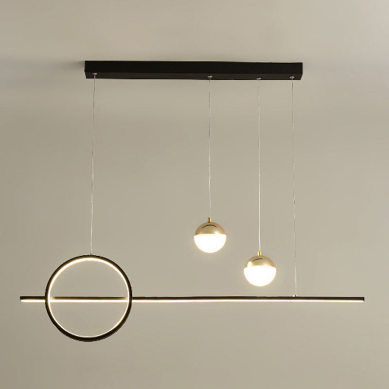 Linear Island Pendant Contemporary Metal 4 Lights Hanging Light