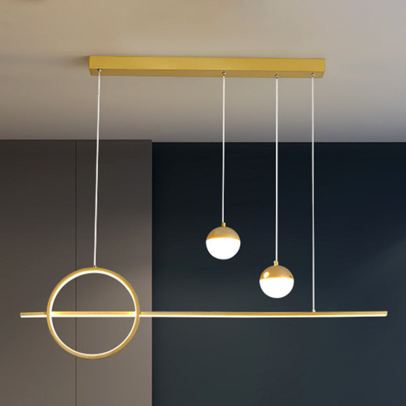 Linear Island Pendant Contemporary Metal 4 Lights Hanging Light