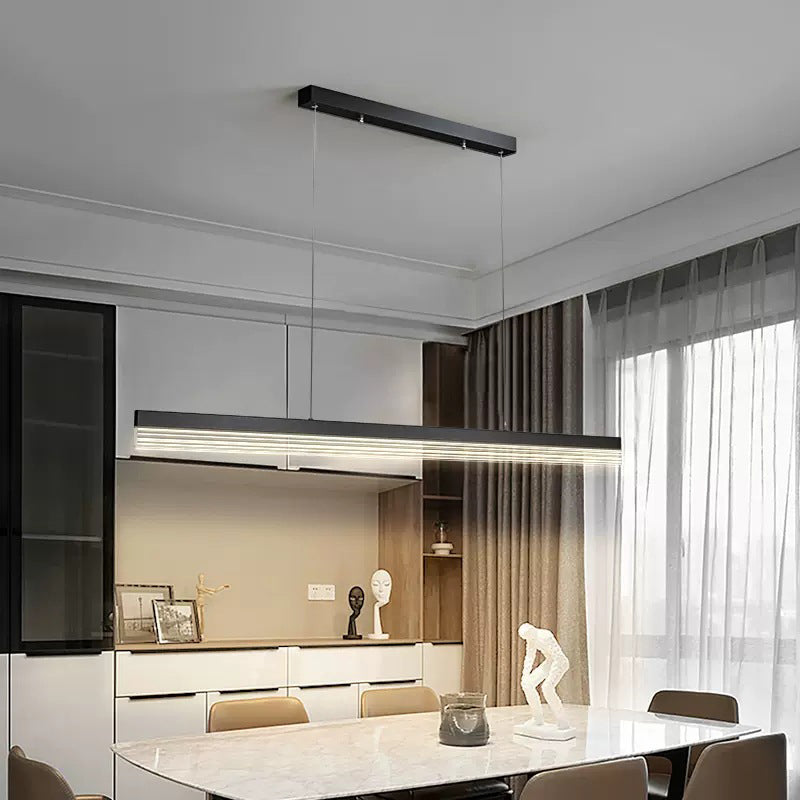 Linear Hanging Lamp Modern Mental 1 Light Hanging Light for Dining Room