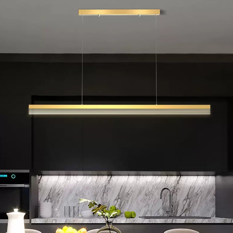 Linear Hanging Lamp Modern Mental 1 Light Hanging Light for Dining Room