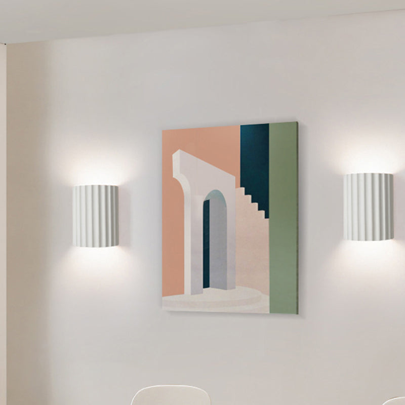 Half Cylinder Shape Resin Wall Sconces Modern 2-Lights Wall Mount Light Fixture