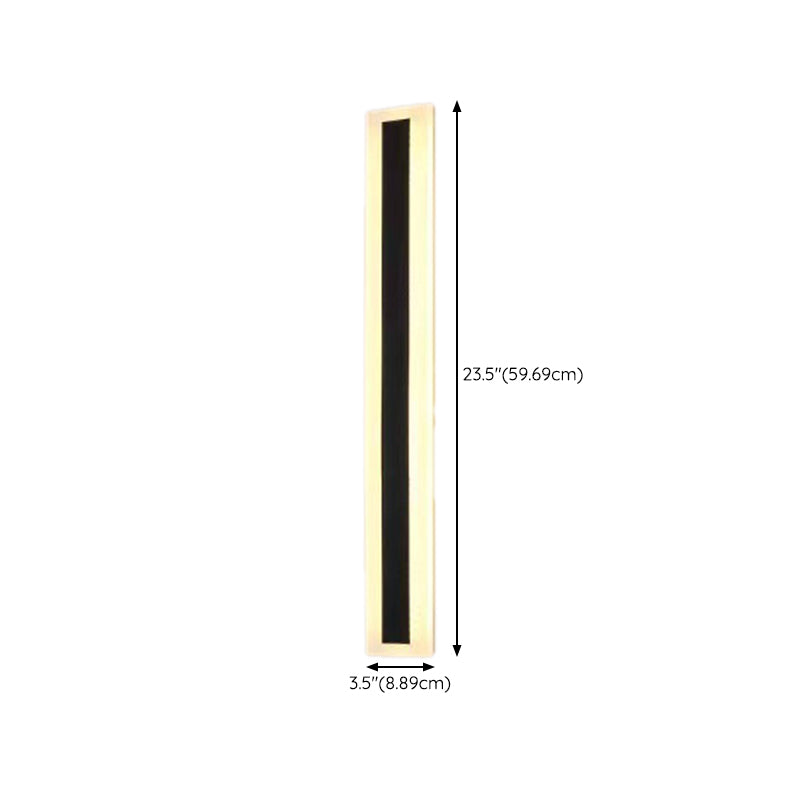 Linear Shape Metal Wall Sconces Modern 1-Light Wall Mount Light Fixture in Black
