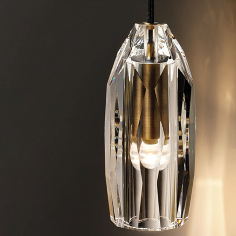 Geometric Shape Crystal Wall Sconces Modern 1 Light Wall Mount Light Fixture in Brass