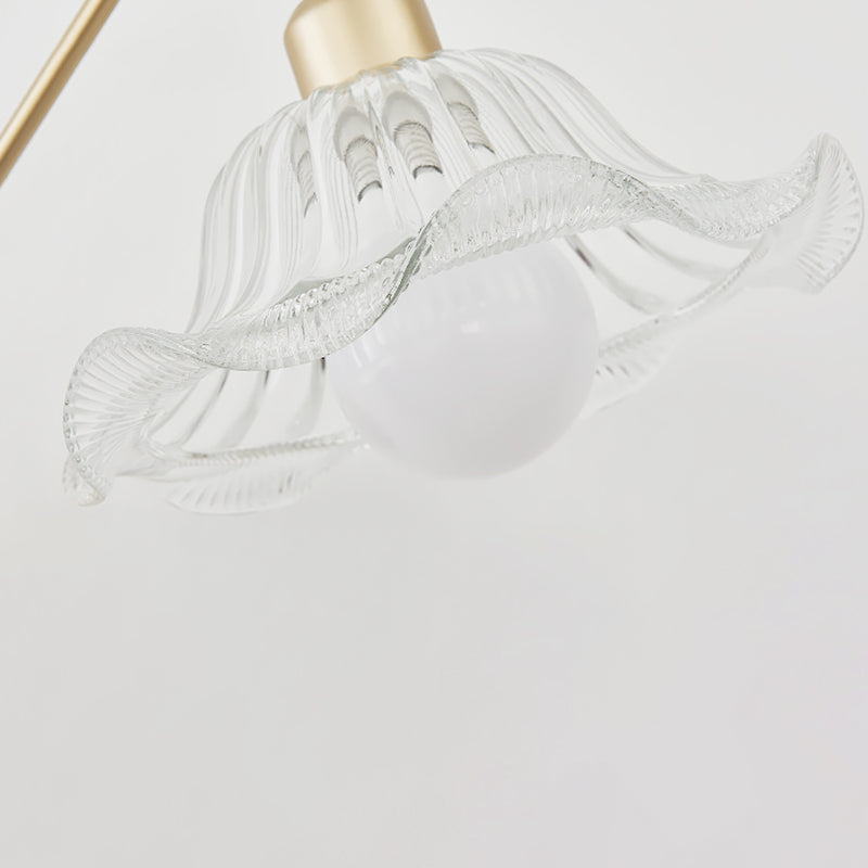 Flower Shape Metal Wall Sconces Industrial 1 Light Wall Mount Light Fixture in Gold