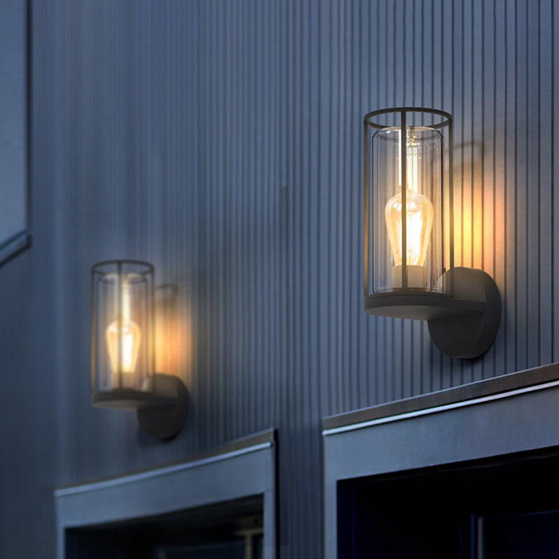 Black Wall Sconce Contemporary Sconce Light Fixture for Courtyard