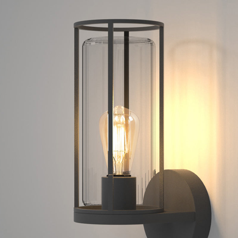 Black Wall Sconce Contemporary Sconce Light Fixture for Courtyard