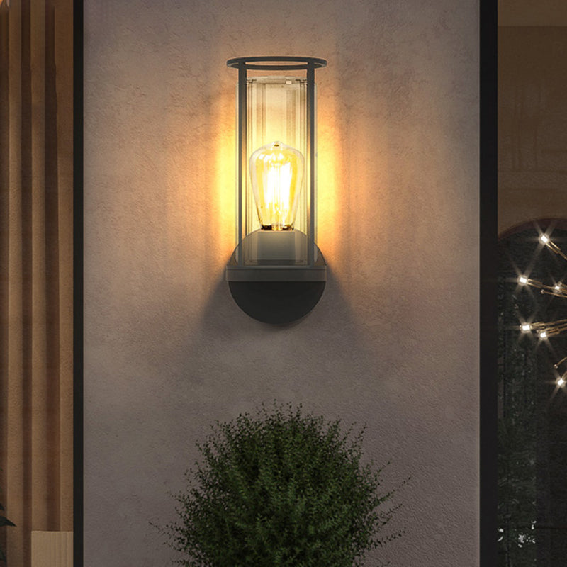 Black Wall Sconce Contemporary Sconce Light Fixture for Courtyard