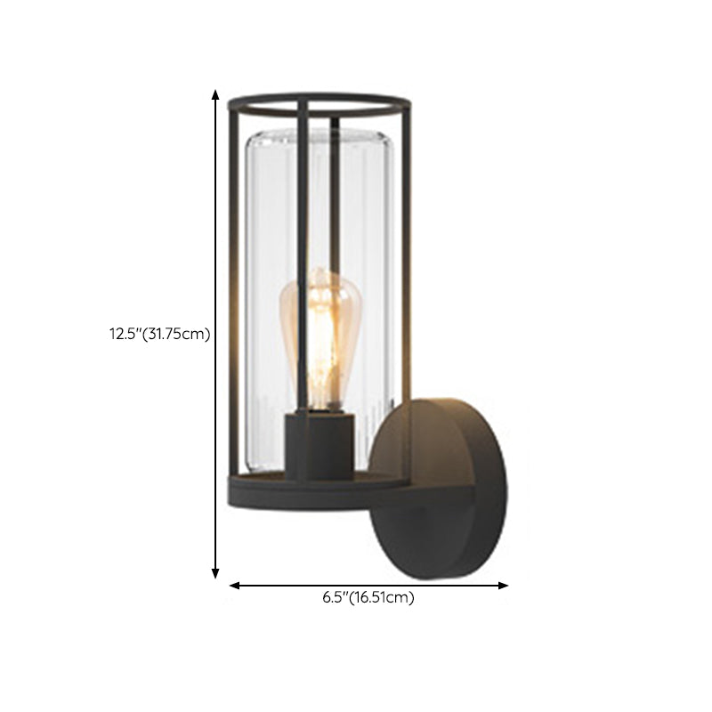 Black Wall Sconce Contemporary Sconce Light Fixture for Courtyard