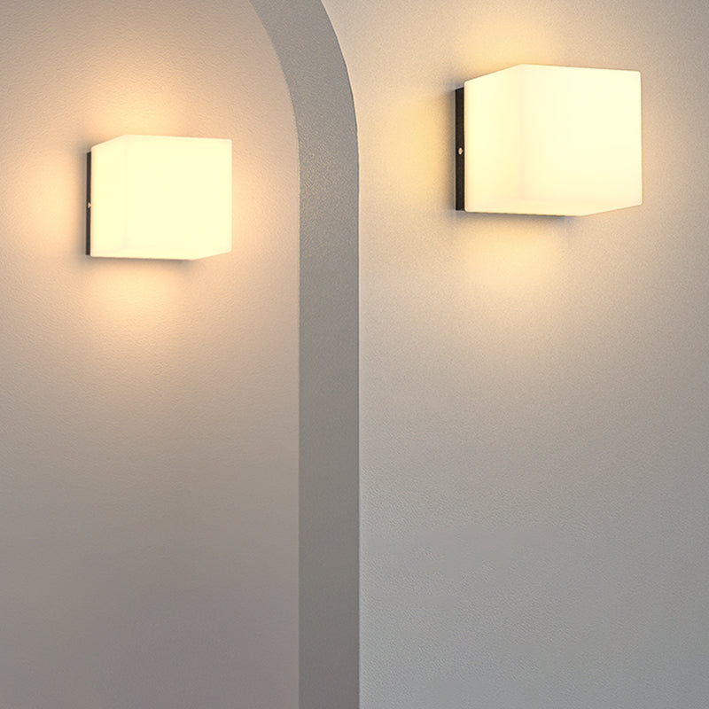 Square Wall Sconce Contemporary Outdoor Sconce Light Fixture