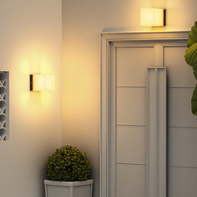 Square Wall Sconce Contemporary Outdoor Sconce Light Fixture