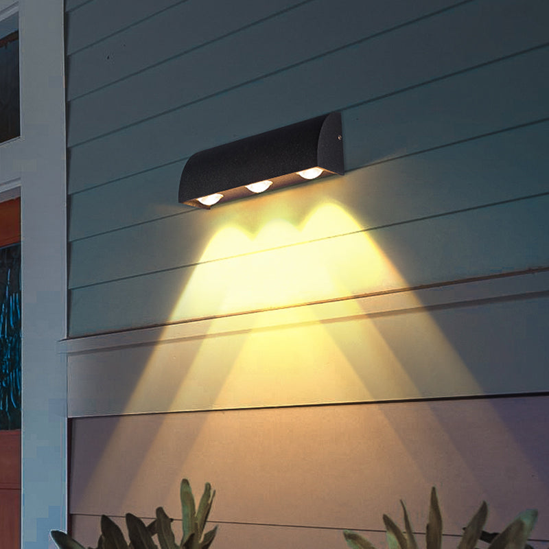 Contemporary Wall Sconce Black Curve Wall Light Fixture for Courtyard