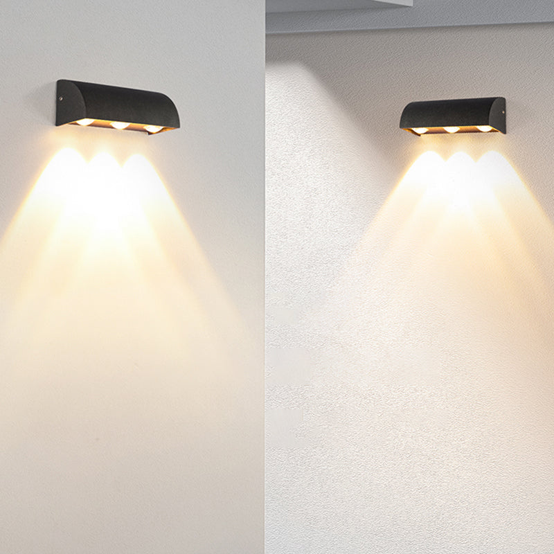 Contemporary Wall Sconce Black Curve Wall Light Fixture for Courtyard