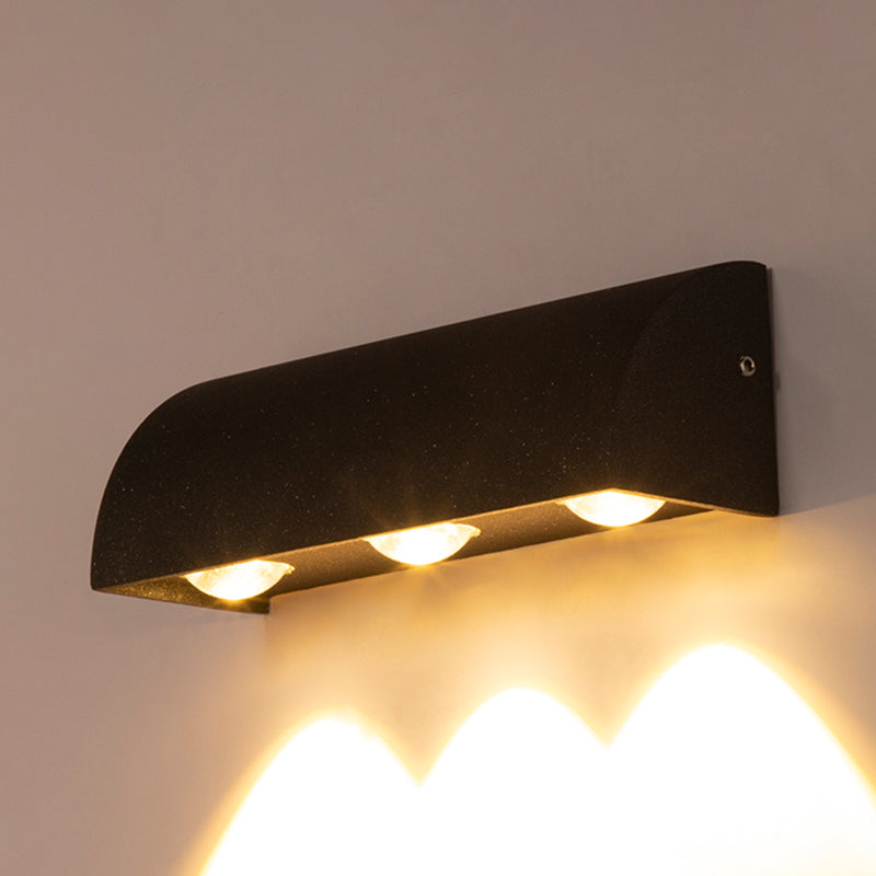 Contemporary Wall Sconce Black Curve Wall Light Fixture for Courtyard