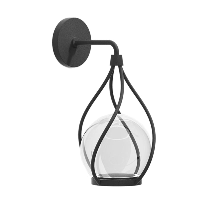 Contemporary Wall Sconce Glass Shade Wall Light Fixture for Courtyard