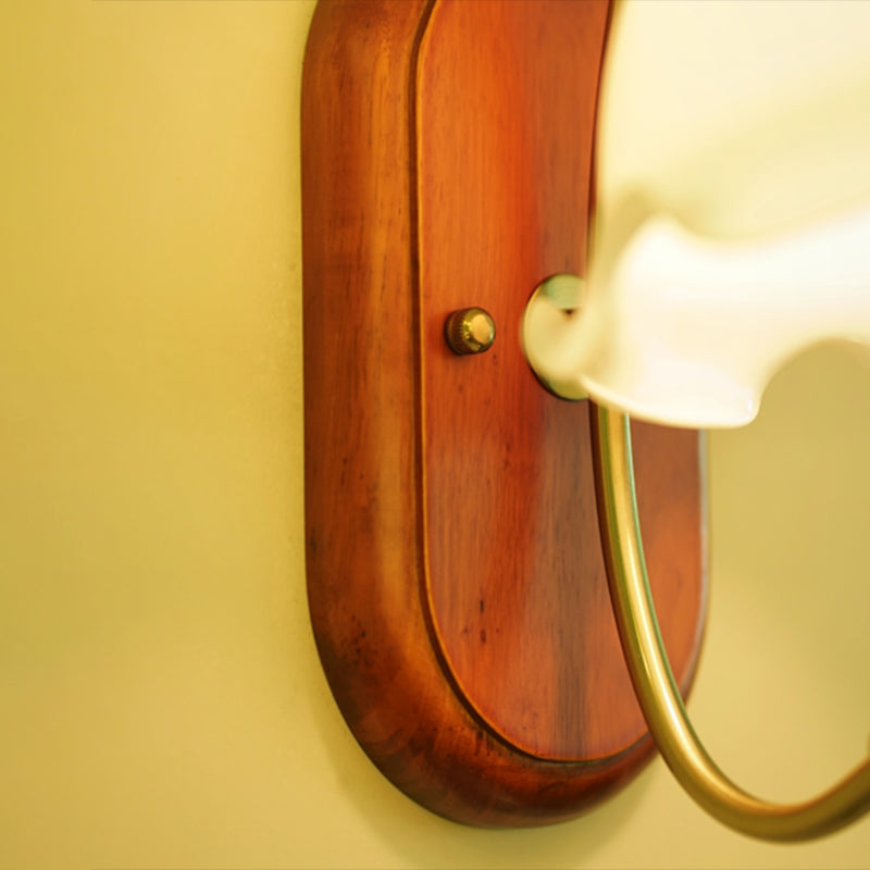 Modern Glass Wall Mounted Lamp Wooden Wall Lights for Bedroom