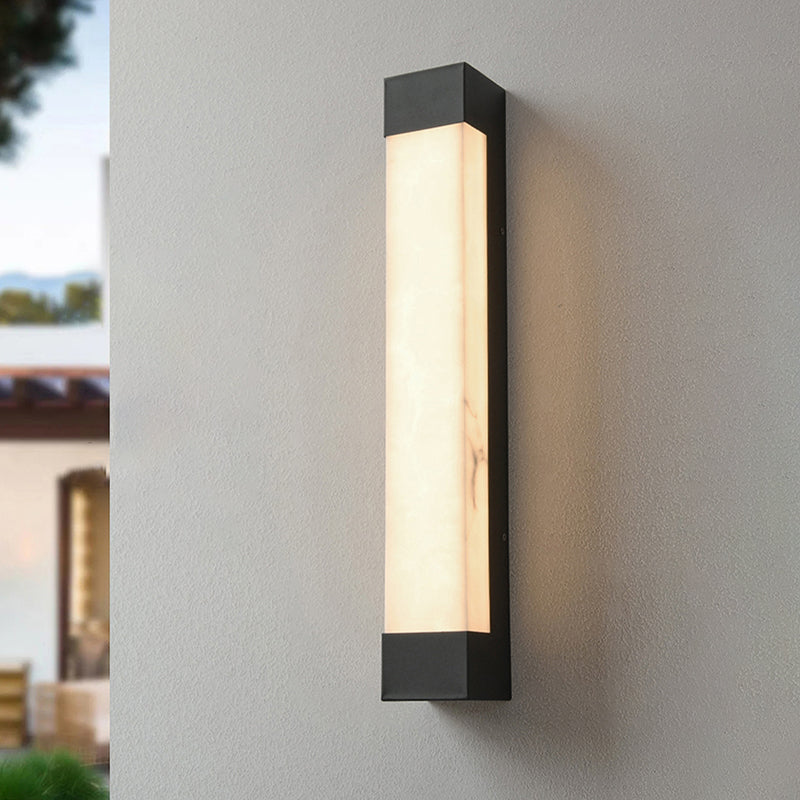 Rectangle Shade Wall Sconce Contemporary Outdoor Wall Light Fixture for Courtyard
