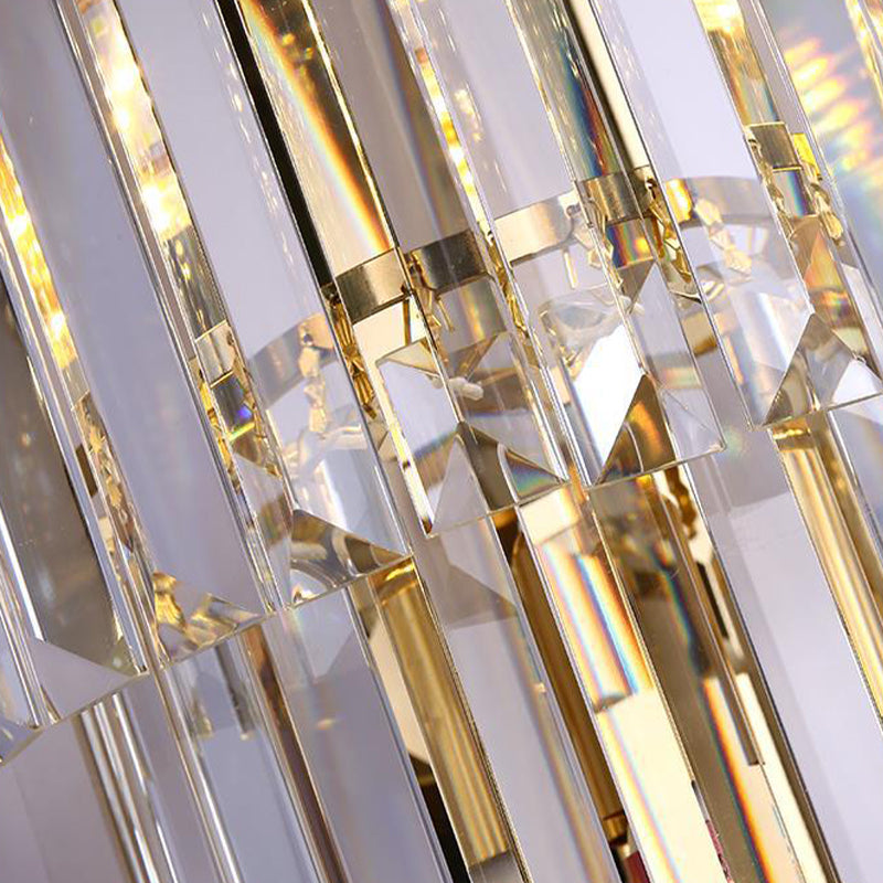 Contemporary 5/7-Light Golden Wall Mounted Sconce Crystal Shaded Wall Light