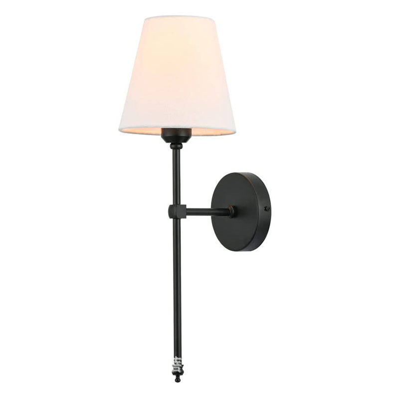 Post Modern Bathroom Vanity Lighting 1 - Light Iron & Fabric Bath Sconce