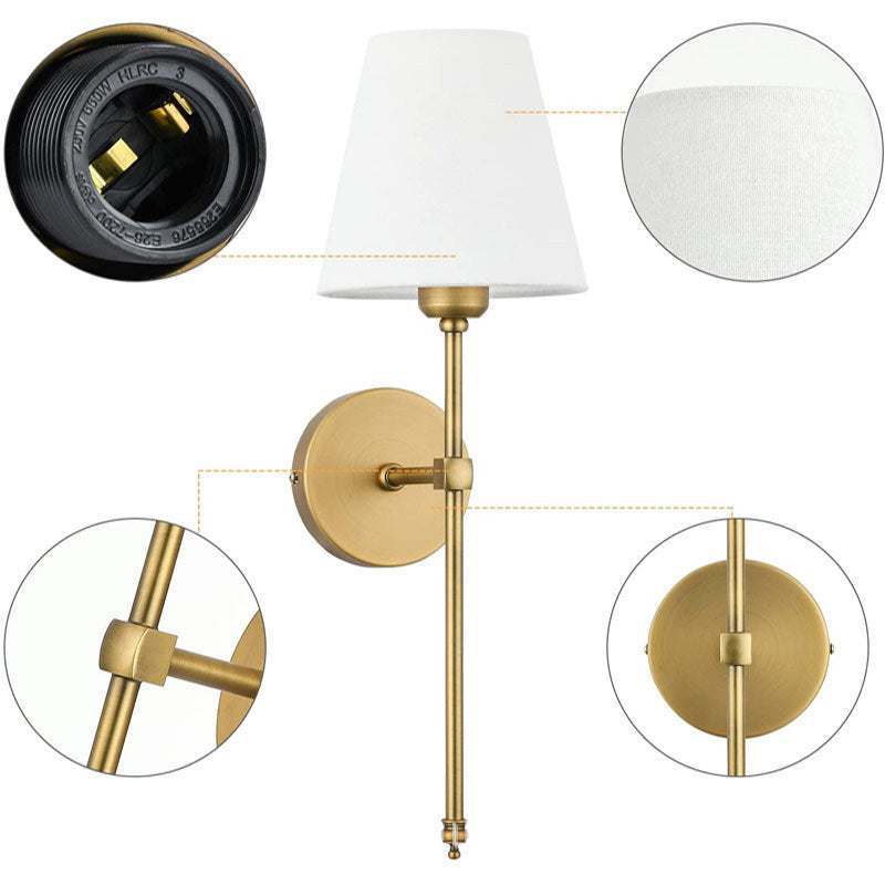 Post Modern Bathroom Vanity Lighting 1 - Light Iron & Fabric Bath Sconce