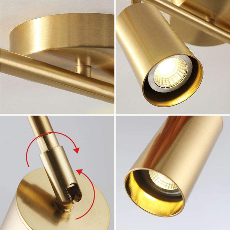 Multi Light Bathroom Vanity Lighting Metal Bath Sconce in Gold Finish